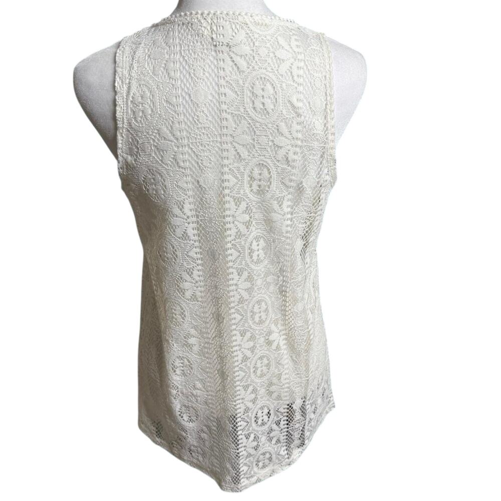 Mudd Ivory Crochet Open Cardigan XS/S Y2K Coquette Boho Lace - Picture 3 of 9